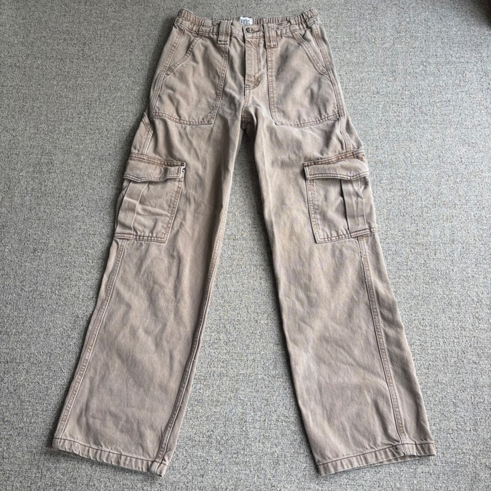 BDG Pants Mens 27x30 Skate Cargo Brown Relaxed Wide Leg Urban Outfitters